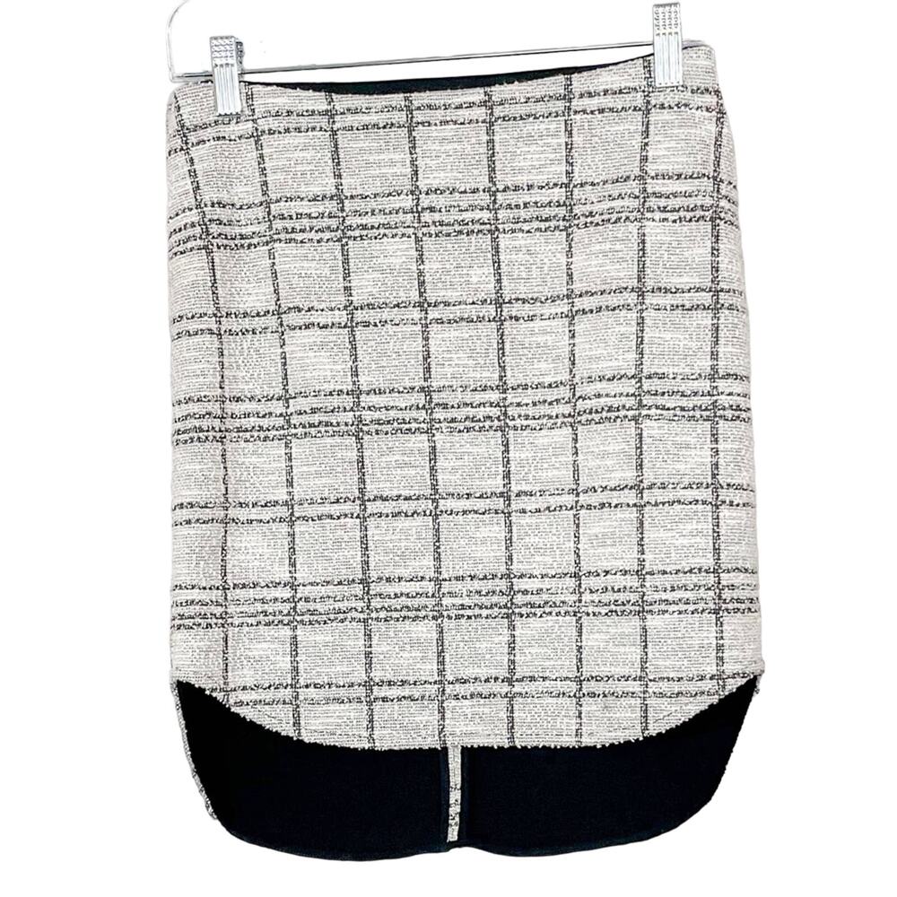NEW Prose & Poetry Boucle Ecru & Black High Low Skirt, NWT Small, MSRP $200